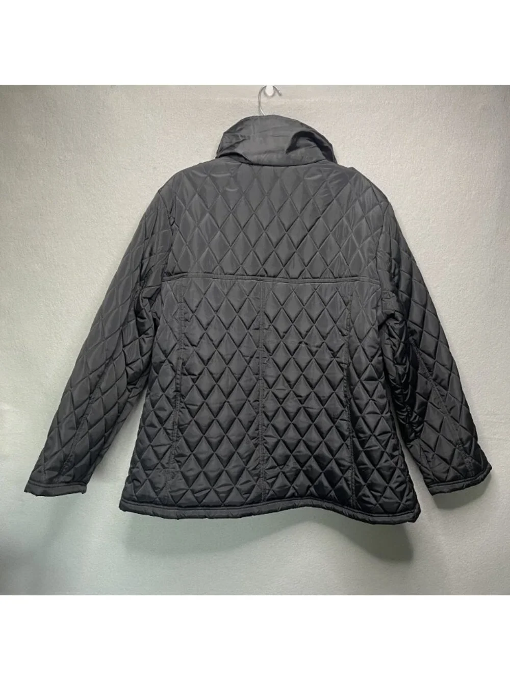 Harve Benard Quilted Black Jacket Coat Women 2X Double-Breasted Lightweight - Picture 6 of 8